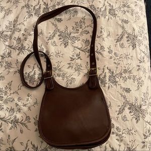 Vintage Coach Crossbody Brown Leather Purse - Style 9949